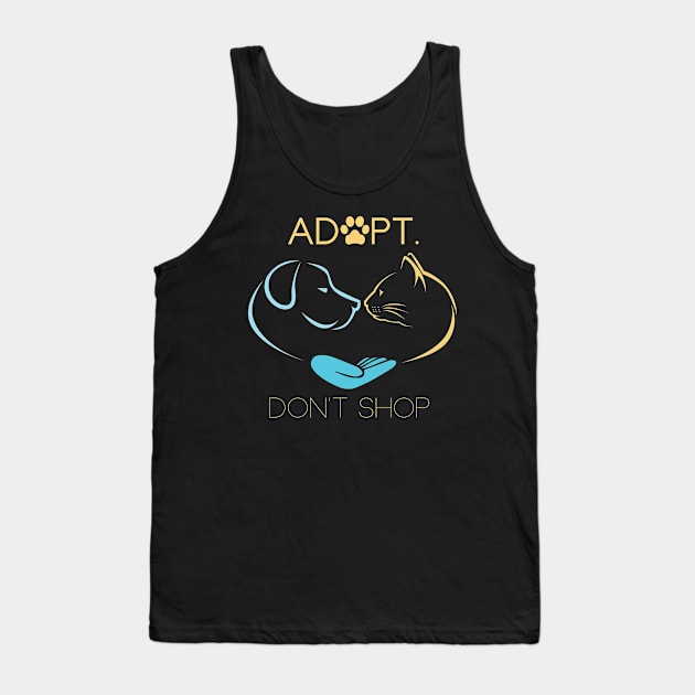 Adopt Don't Shop Animal Rescue Lovers Tank Top by GDLife